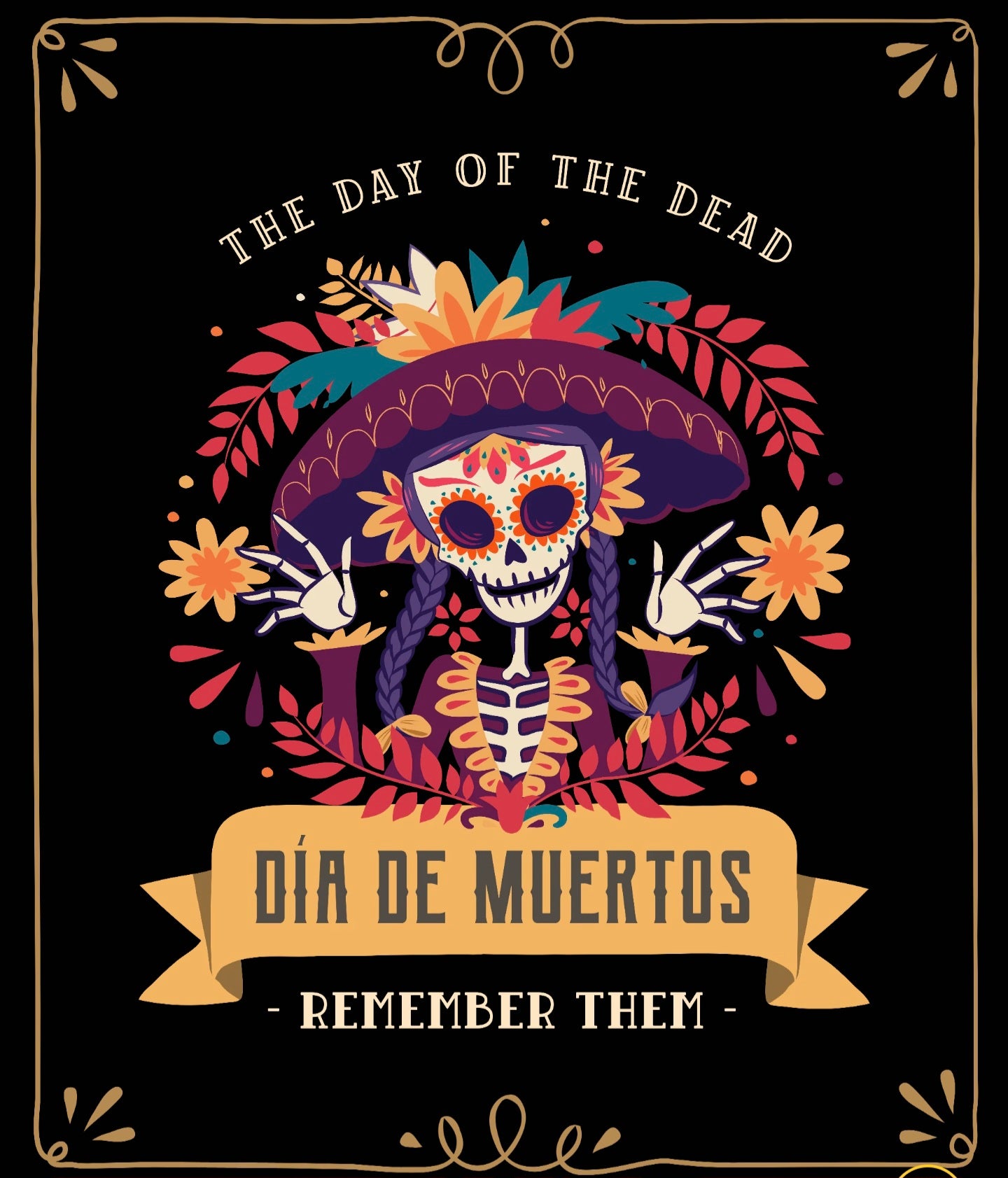 Dia de Los Muertos tee shirt REMEMBER THEM